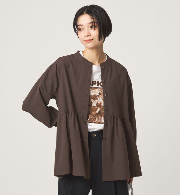 UNITED ARROWS green label relaxing「［size SHORTあり］ペプラム ブラウス マシンウォッシャブル 吸水速乾 通気性 UVカット」|シャツ・ブラウス|