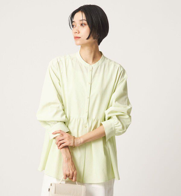 UNITED ARROWS green label relaxing「［size SHORTあり］ペプラム ブラウス マシンウォッシャブル 吸水速乾 通気性 UVカット」|シャツ・ブラウス|LIME