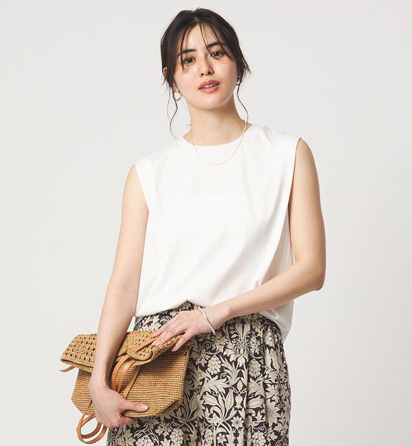 UNITED ARROWS green label relaxing「ショルダータック ノースリーブ プルオーバー カットソー」|Tシャツ・カットソー|OFF WHITE