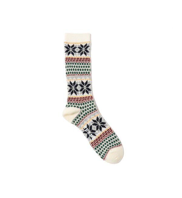 BEAMS「スノー ジャカード ソックス」|ソックス|OFF_WHITE