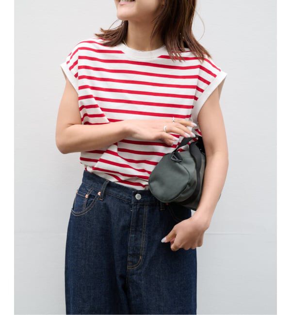 OUTDOOR PRODUCTS Usual Things「コットンボーダーワイドノースリTEE」|Tシャツ・カットソー|
