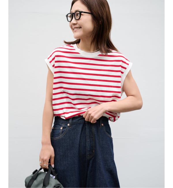 OUTDOOR PRODUCTS Usual Things「コットンボーダーワイドノースリTEE」|Tシャツ・カットソー|