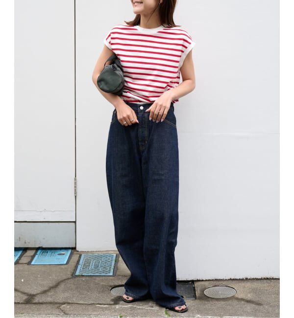 OUTDOOR PRODUCTS Usual Things「コットンボーダーワイドノースリTEE」|Tシャツ・カットソー|