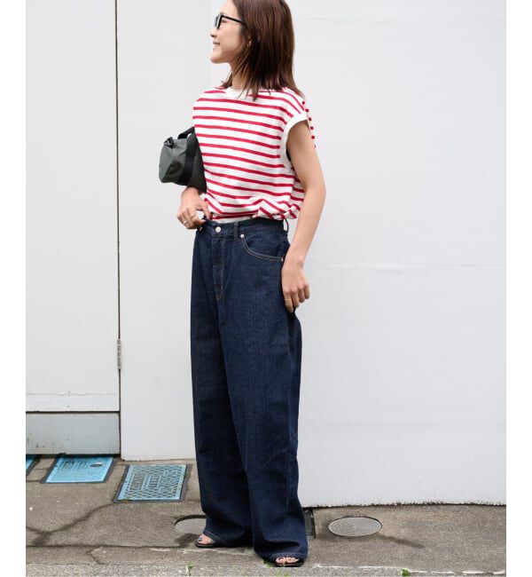 OUTDOOR PRODUCTS Usual Things「コットンボーダーワイドノースリTEE」|Tシャツ・カットソー|