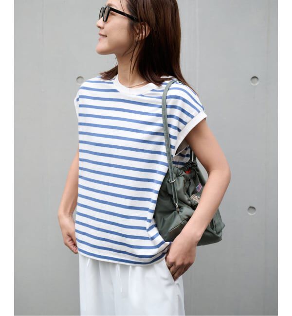 OUTDOOR PRODUCTS Usual Things「コットンボーダーワイドノースリTEE」|Tシャツ・カットソー|