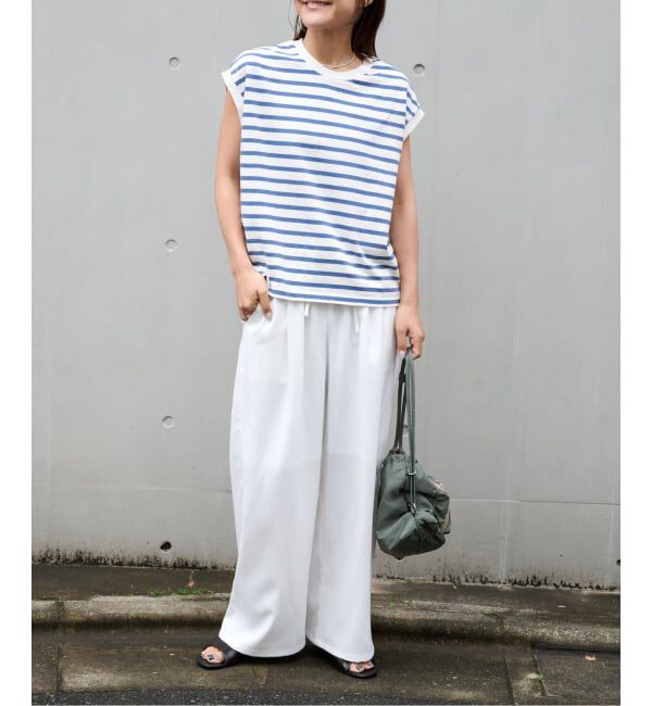 OUTDOOR PRODUCTS Usual Things「コットンボーダーワイドノースリTEE」|Tシャツ・カットソー|
