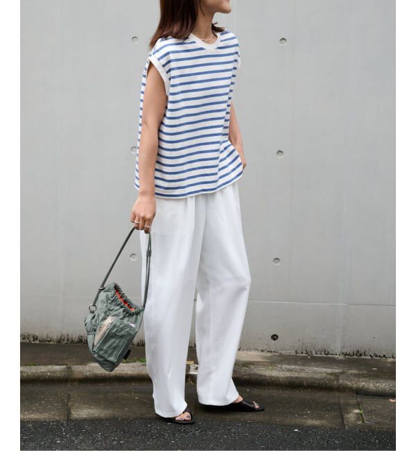 OUTDOOR PRODUCTS Usual Things「コットンボーダーワイドノースリTEE」|Tシャツ・カットソー|