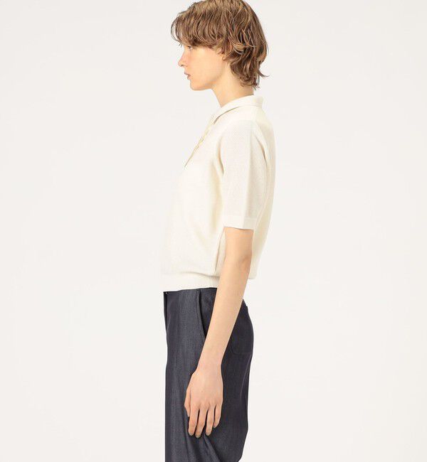 Ballsey「パールメッシュコンビ ポロカラープルオーバー」|ニット・セーター|