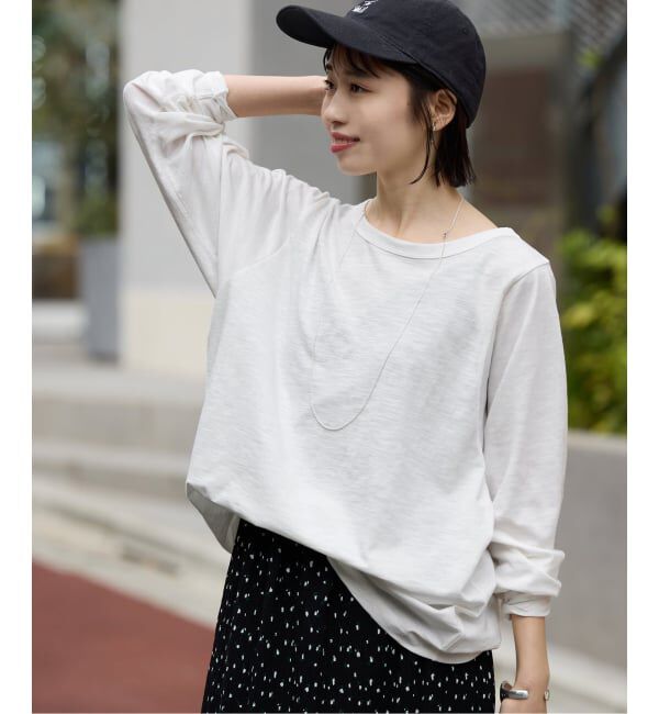SLOBE IENA「シアー天竺ニュアンスプルオーバー」|Tシャツ・カットソー|ホワイト