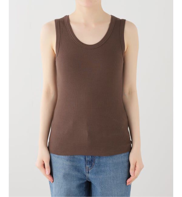 IENA「《UVカット》テレコストレッチフレンチノースリーブ」|Tシャツ・カットソー|ブラウン