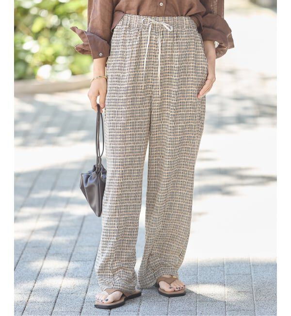 journal standard L'essage「《追加》DEVEAUX GOLDラメモノトーンイージーパンツ」|その他|ホワイト A