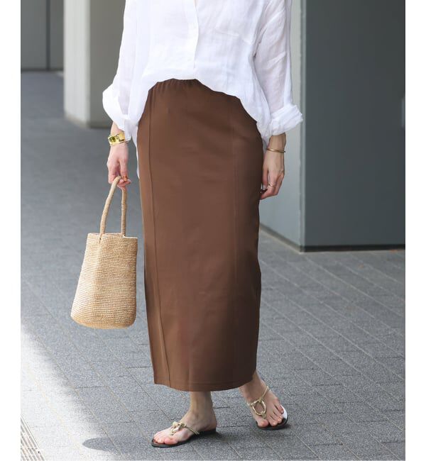 JOURNAL STANDARD relume「《追加》ストレッチポンチIラインスカート」|スカート|ブラウン