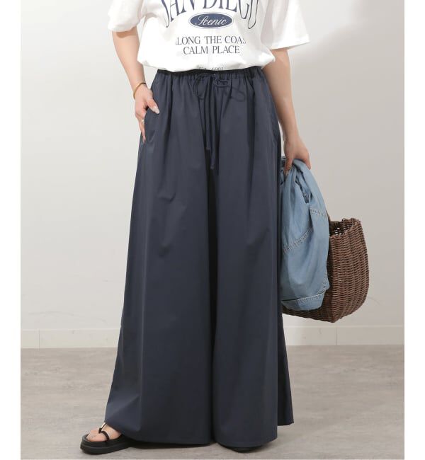 JOURNAL STANDARD relume「《追加》【MULTI FUNC+】UVカット / 撥水 / ギャザーワイドパンツ」|その他|ネイビー