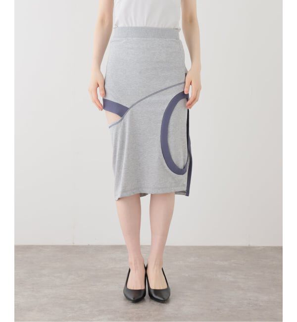Oriens JOURNAL STANDARD「【OPEN YY / オープンワイワイ】 COLOR BLOCK PANEL CUTOUT SKIRT」|スカート|グレー