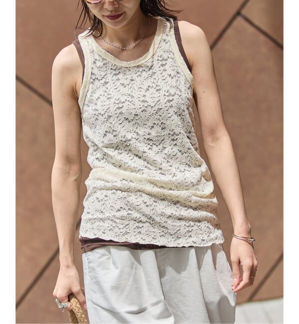 JOURNAL STANDARD「《予約》ストレッチフラワーレースタンク」|Tシャツ・カットソー|