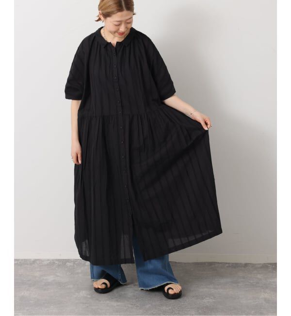 journal standard luxe「《予約》ドビーストライプ ギャザードルマンワンピース」|ワンピース|