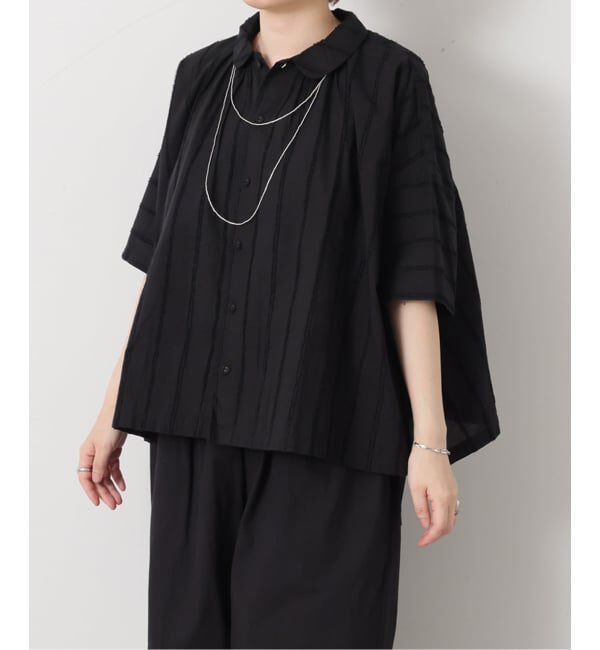 journal standard luxe「《予約》ドビーストライプ ギャザーシャツ」|シャツ・ブラウス|
