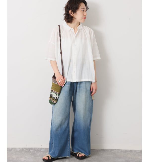 journal standard luxe「《予約》ドビーストライプ ギャザーシャツ」|シャツ・ブラウス|