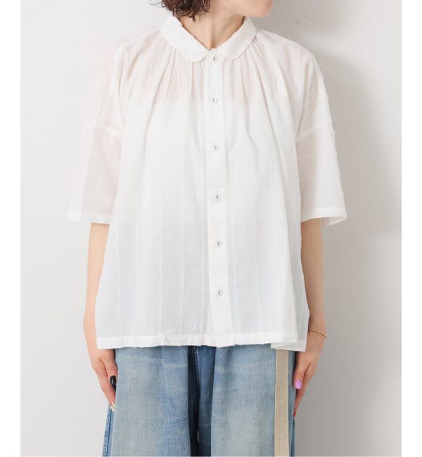 journal standard luxe「《予約》ドビーストライプ ギャザーシャツ」|シャツ・ブラウス|