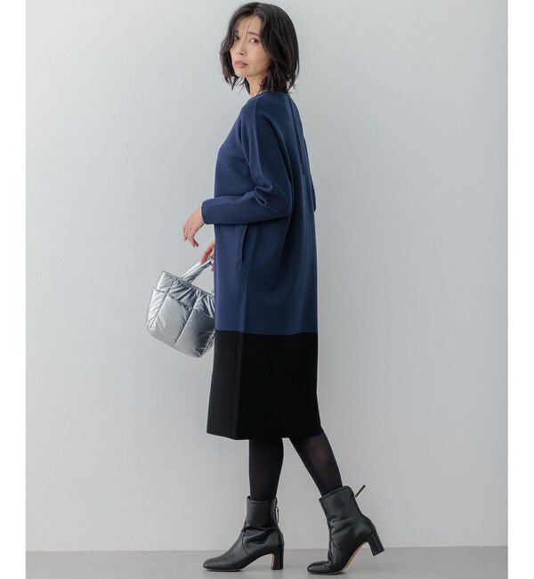 23区「【WEB&一部店舗限定カラーあり/洗える】ミラノリブ バイカラーニットワンピース」|ワンピース|
