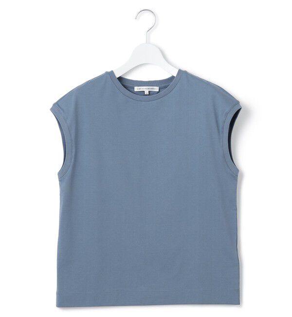 23区「【洗える】コンパクトヤーン フレンチスリーブ Tシャツ」|Tシャツ・カットソー|ダルブルー系