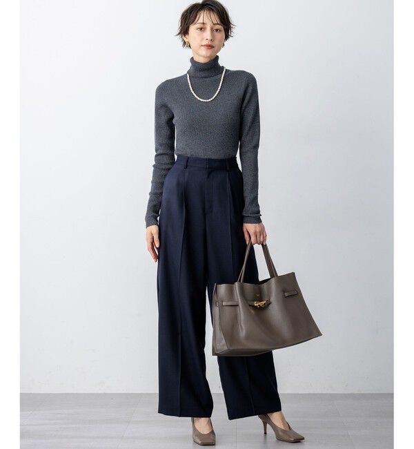 23区「【滝沢眞規子さん着用/WEB限定カラーあり】ウーステッドウール リブタートル ニット」|ニット・セーター|