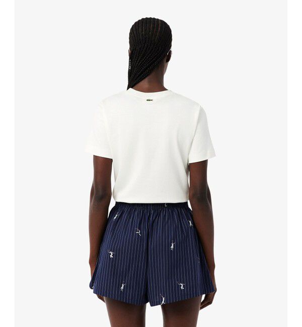 LACOSTE「カットワークテニス刺しゅうTシャツ」|Tシャツ・カットソー|