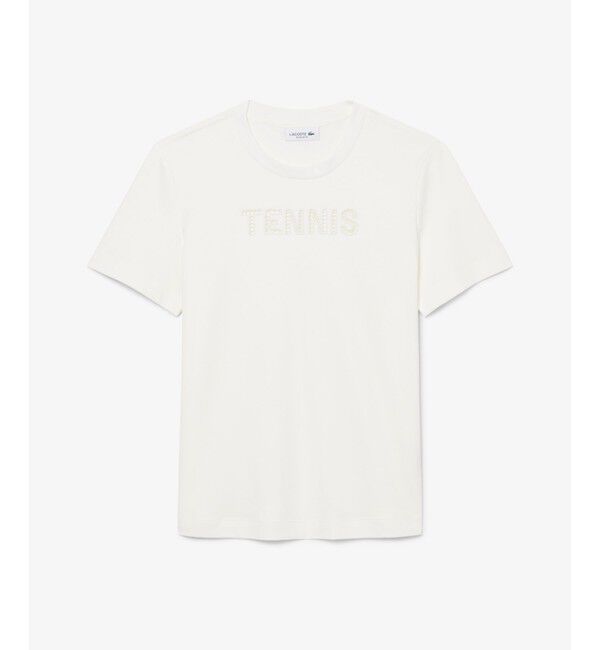 LACOSTE「カットワークテニス刺しゅうTシャツ」|Tシャツ・カットソー|