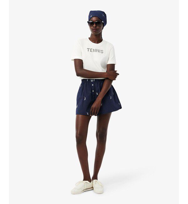 LACOSTE「カットワークテニス刺しゅうTシャツ」|Tシャツ・カットソー|