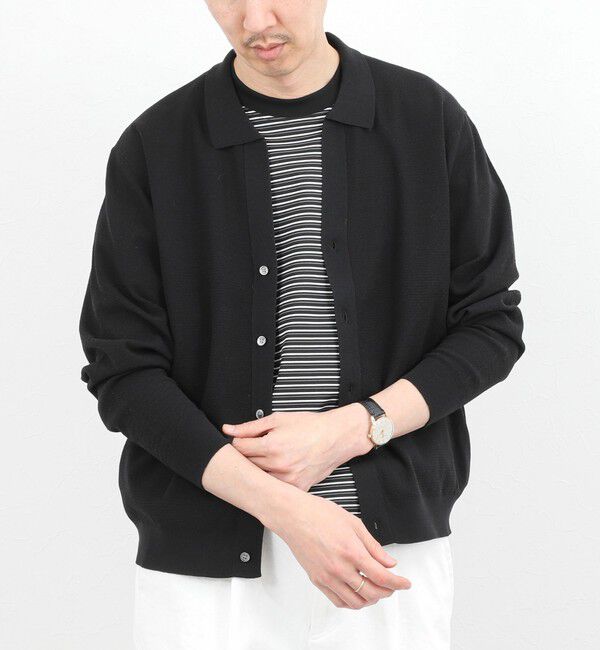 NOLLEY'S goodman「《SERIYA Cotton》吸湿カノコ襟付きカーディガン 26SS」|カーディガン|