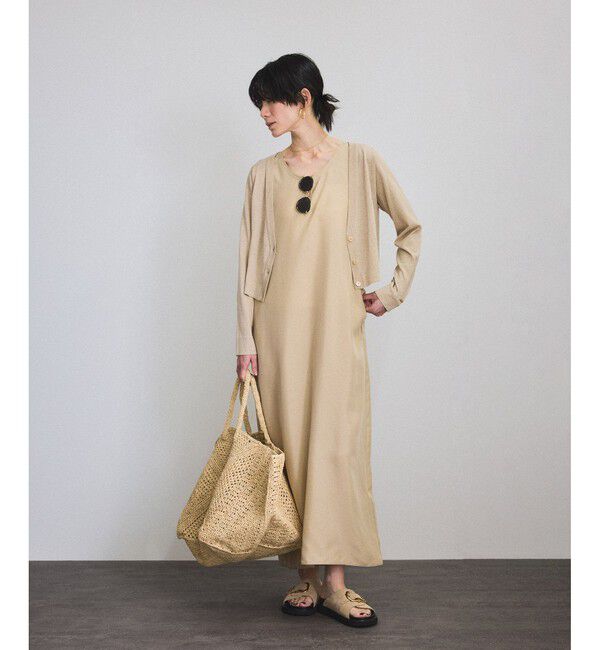 SALON adam et rope'「ハイツイストコットンVネックカーディガン」|カーディガン|