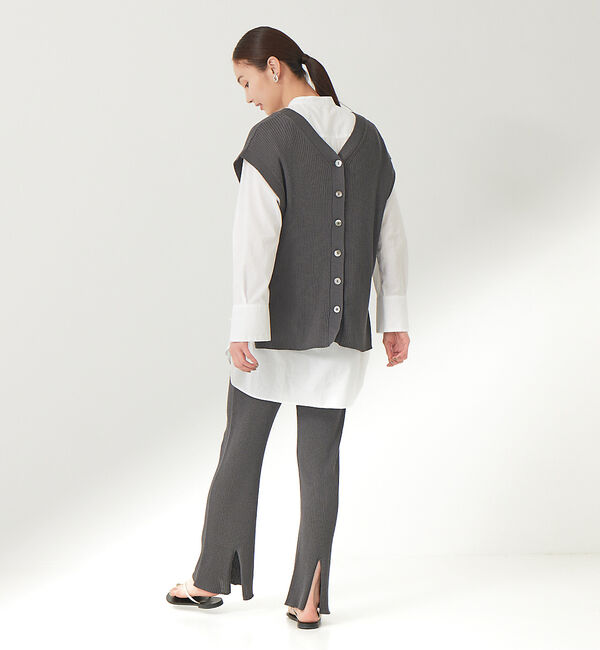 qualite「《セットアップ対応》リブニットスリットパンツ」|その他|