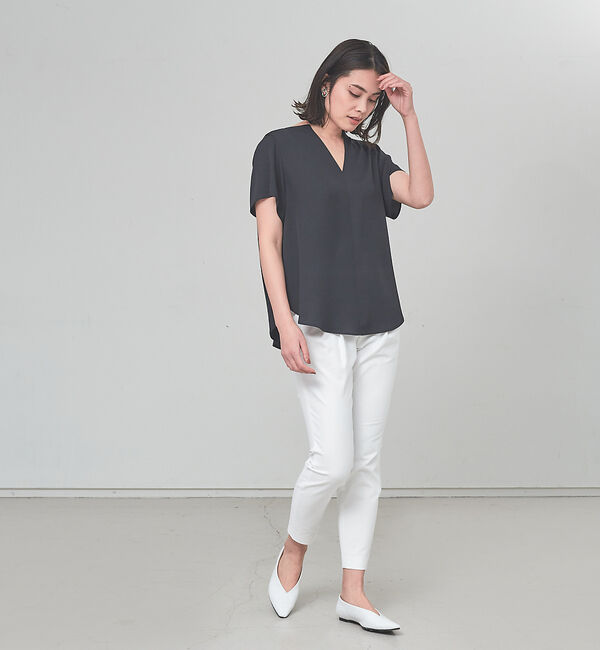 qualite「コットンリネン2WAYストレッチタックパンツ」|その他|