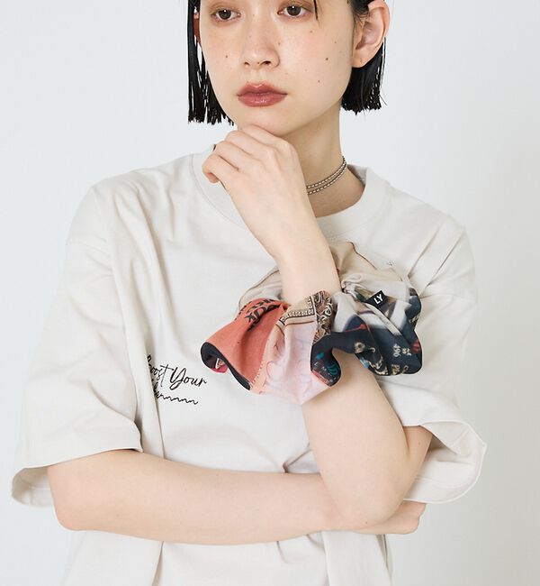 NOMINE「【LY】Haarelastiek　転写プリント ビッグ シュシュ」|ヘアバンド|