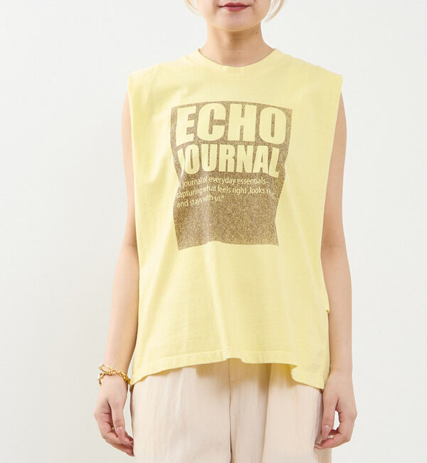 SOFFITTO「ピグメントノースリーブTシャツ」|Tシャツ・カットソー|イエロー