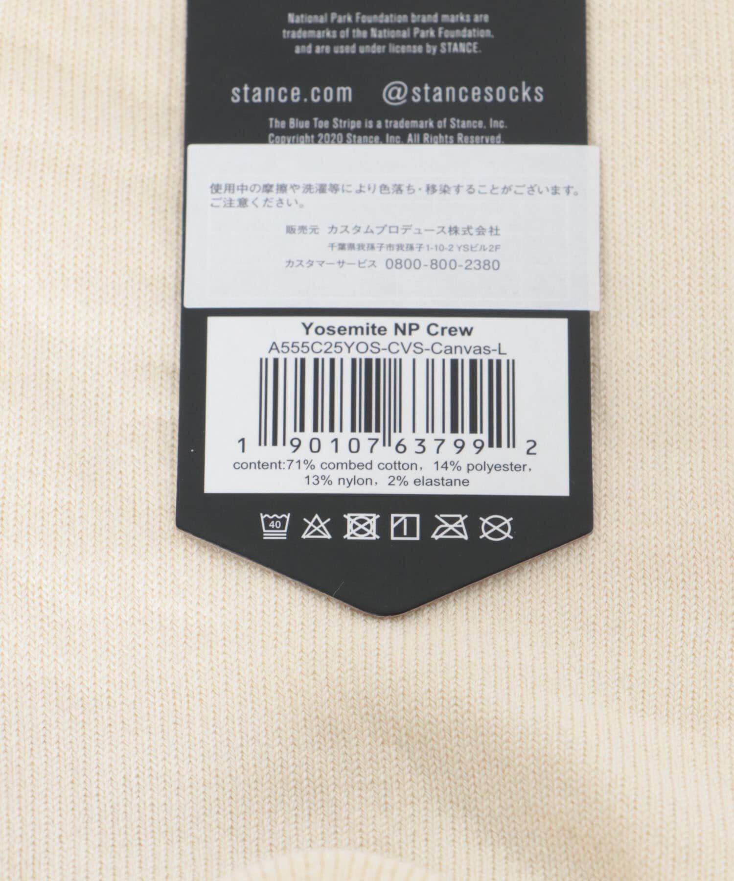 Sonny Label 「STANCE SOCKS　YOSEMITE NP CREW」|ソックス|