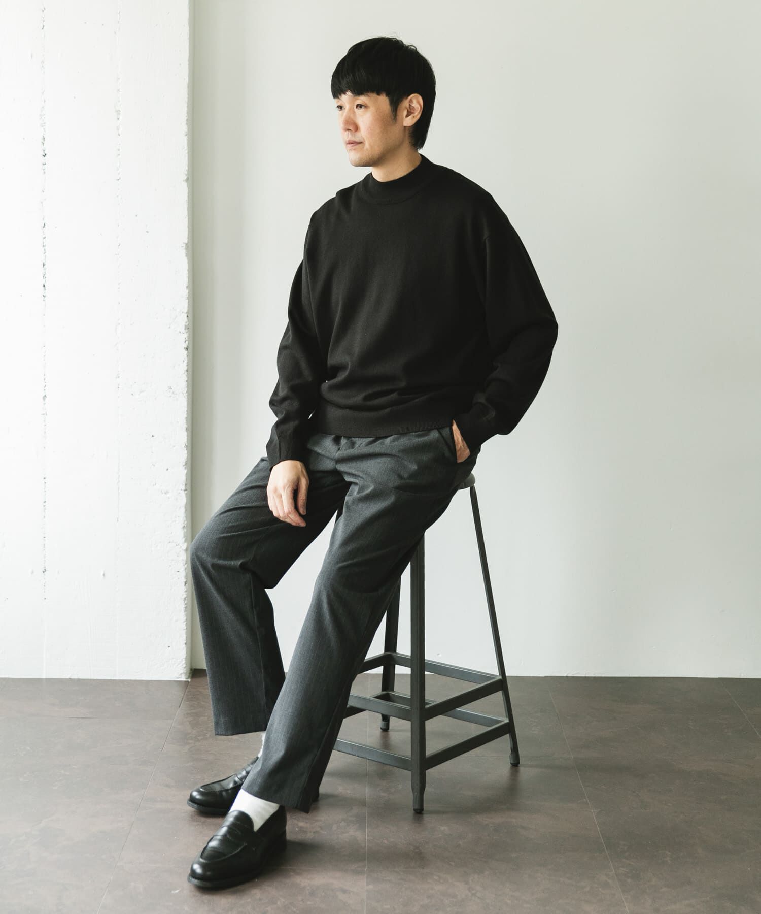 URBAN RESEARCH DOORS「『仁村紗和さん着用』『UR TECH 200日ニット』 モックネック」|ニット・セーター|