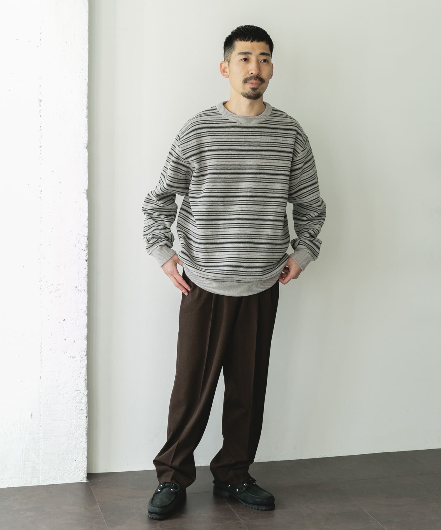 URBAN RESEARCH DOORS「モールマルチボーダーニット」|ニット・セーター|