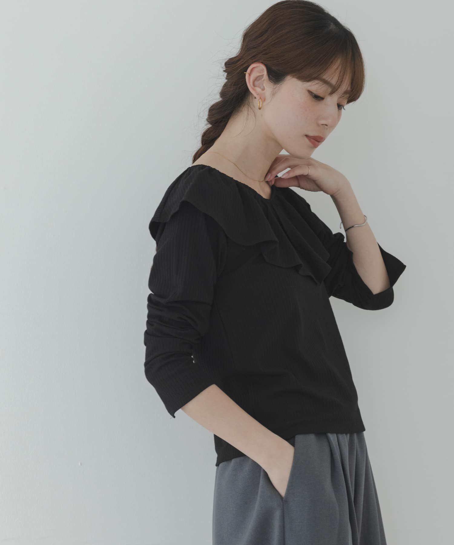 Sonny Label 「『WEB限定』フリルカラーテレコプルオーバー」|Tシャツ・カットソー|