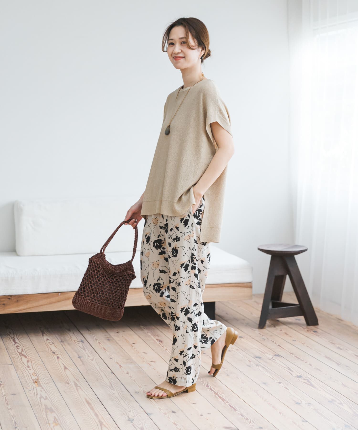 URBAN RESEARCH DOORS「『WEB限定カラー』リネンリヨセルプリントイージーパンツ」|その他|