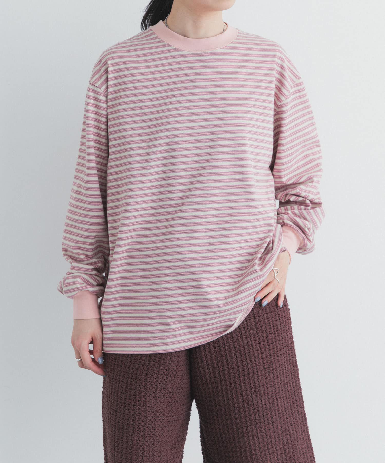 URBAN RESEARCH DOORS「『スタッフ企画』マルチボーダーロングTシャツ」|Tシャツ・カットソー|