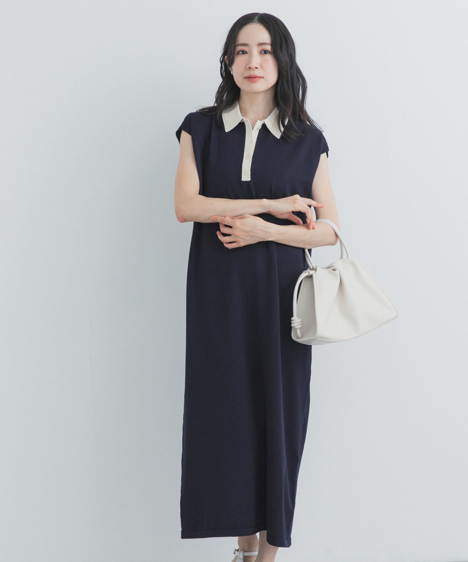 URBAN RESEARCH DOORS「フレンチスリーブニットワンピース」|ワンピース|