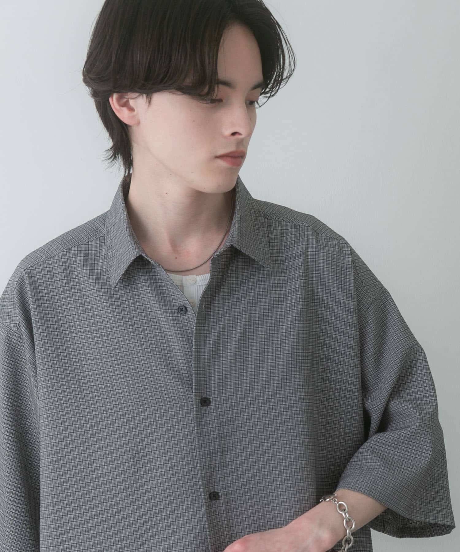 SENSE OF PLACE by URBAN RESEARCH「マイクロチェックエクストラルーズショートスリーブシャツ」|シャツ・ブラウス|
