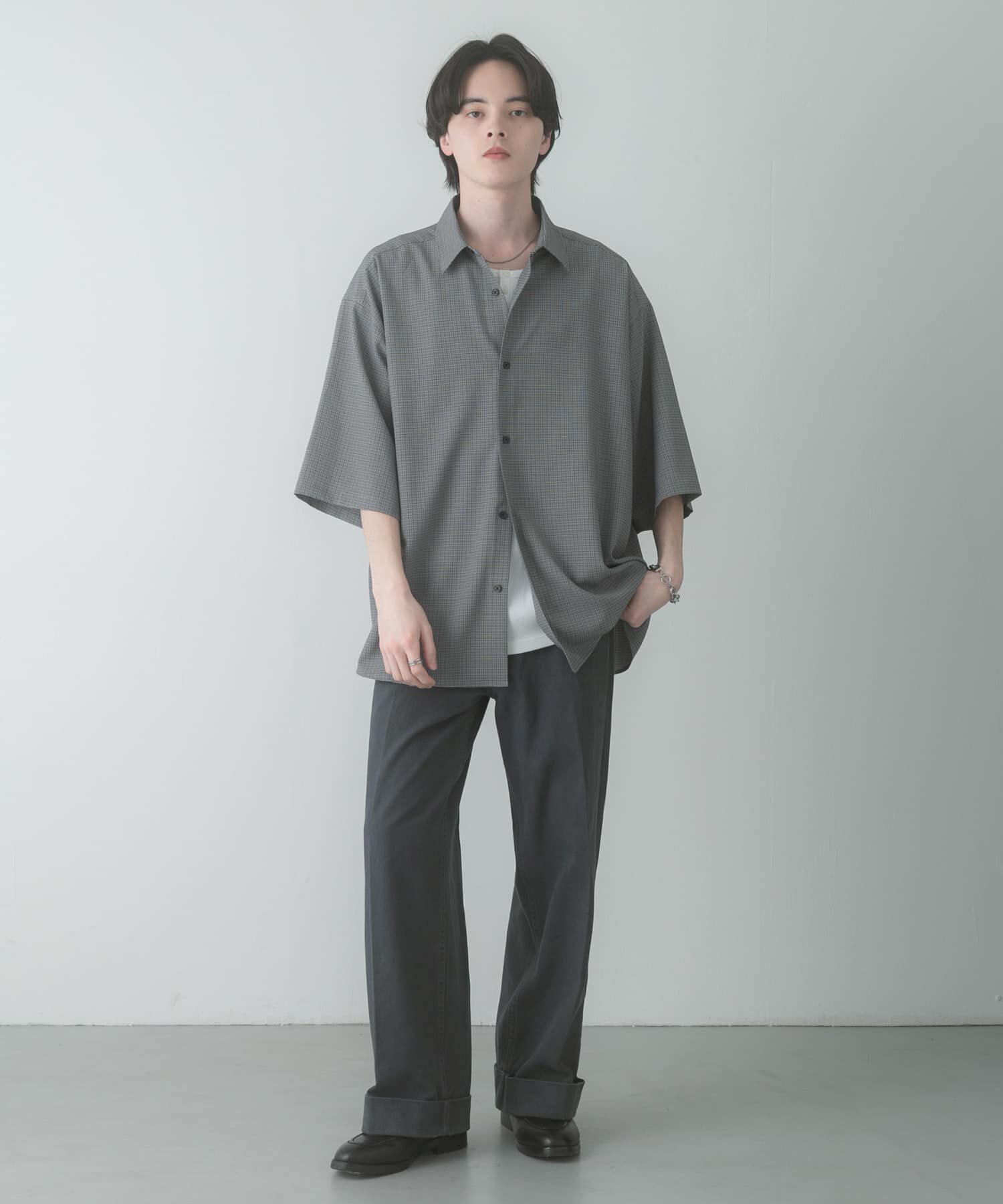 SENSE OF PLACE by URBAN RESEARCH「マイクロチェックエクストラルーズショートスリーブシャツ」|シャツ・ブラウス|