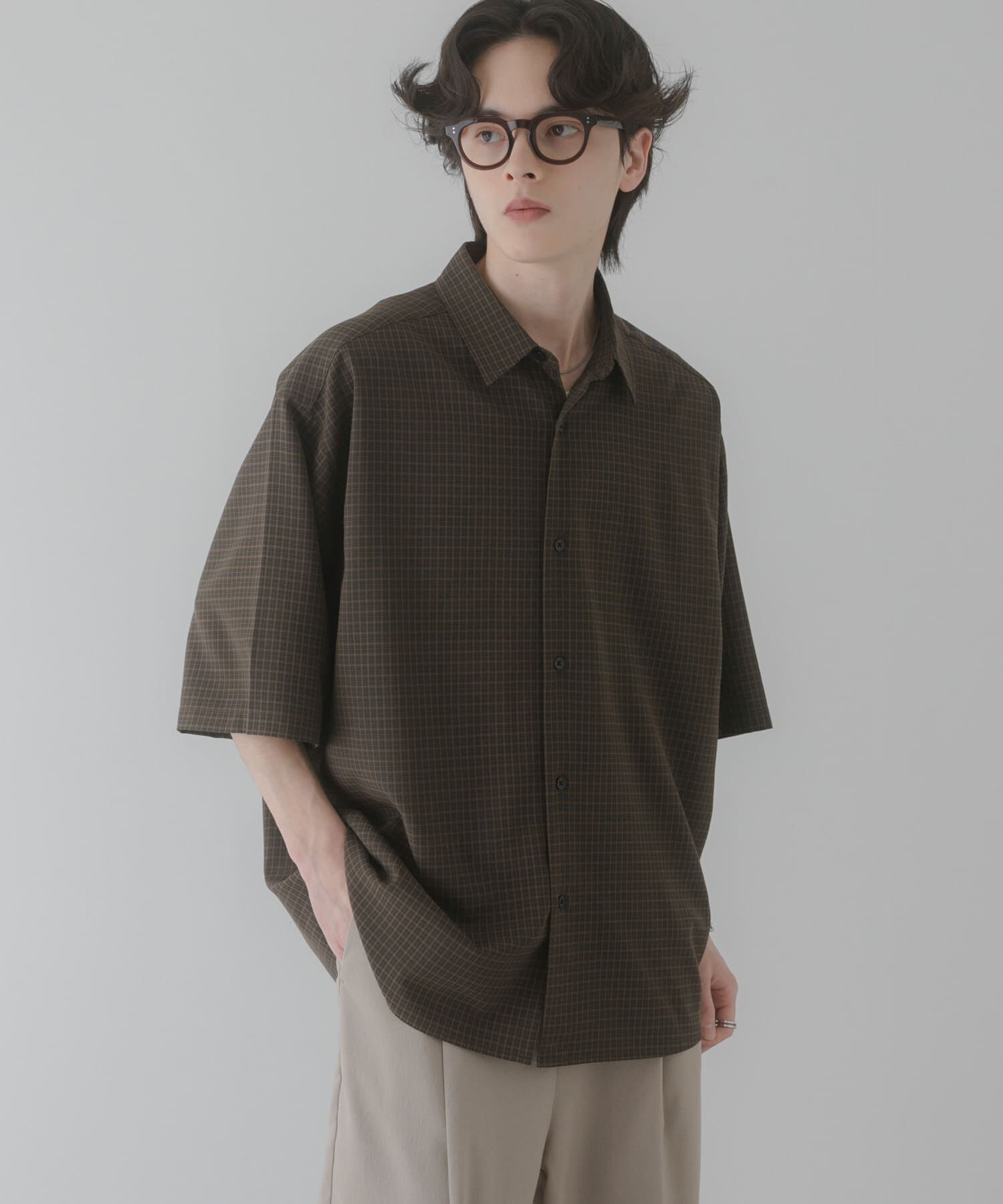 SENSE OF PLACE by URBAN RESEARCH「マイクロチェックエクストラルーズショートスリーブシャツ」|シャツ・ブラウス|