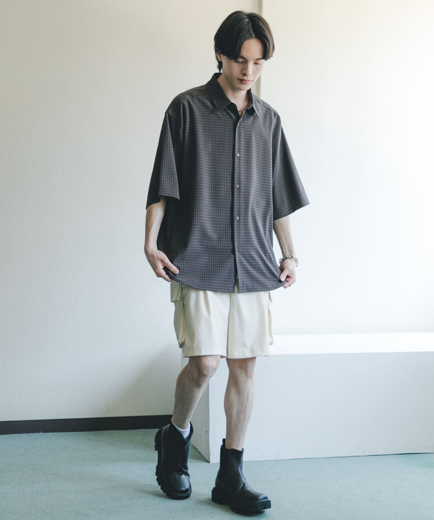 SENSE OF PLACE by URBAN RESEARCH「マイクロチェックエクストラルーズショートスリーブシャツ」|シャツ・ブラウス|