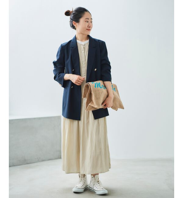 le.coeur blanc「カッセンストライプギャザーシャツワンピース」|その他|