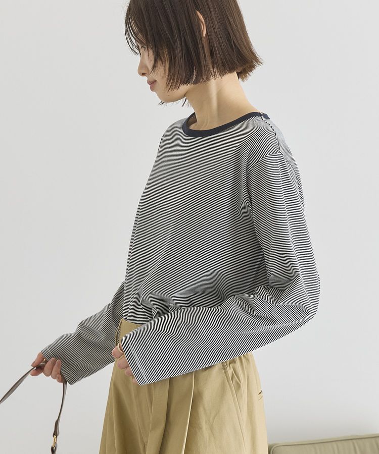 AMERICAN HOLIC「シアーカラーボーダープルオーバー」|Tシャツ・カットソー|