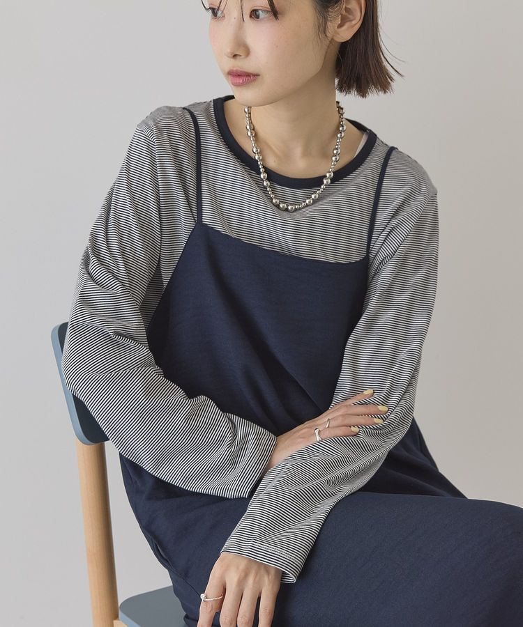 AMERICAN HOLIC「シアーカラーボーダープルオーバー」|Tシャツ・カットソー|