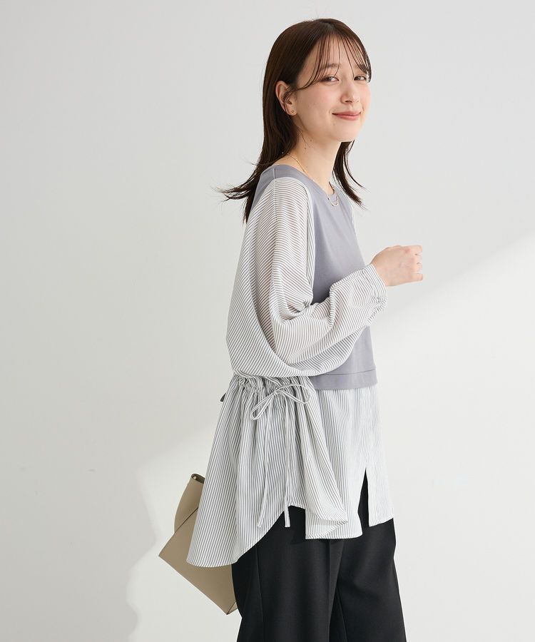 Green Parks「脇リボンドッキングチュニック」|Tシャツ・カットソー|